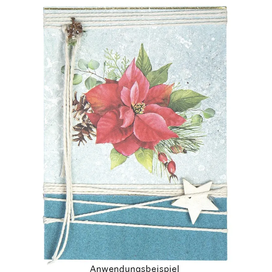 Premium-Transfers, Weihnachtsfloristik 3, 10cm x 30cm, farbig, 10 Bogen