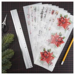 Premium-Transfers, Winterfloristik, 10cm x 30cm, farbig, 10 Bogen