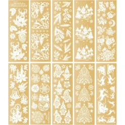 Premium-Transfers, Winter/Weihnachten 3, 10cm x 30cm, Goldfolie, 10 Bogen