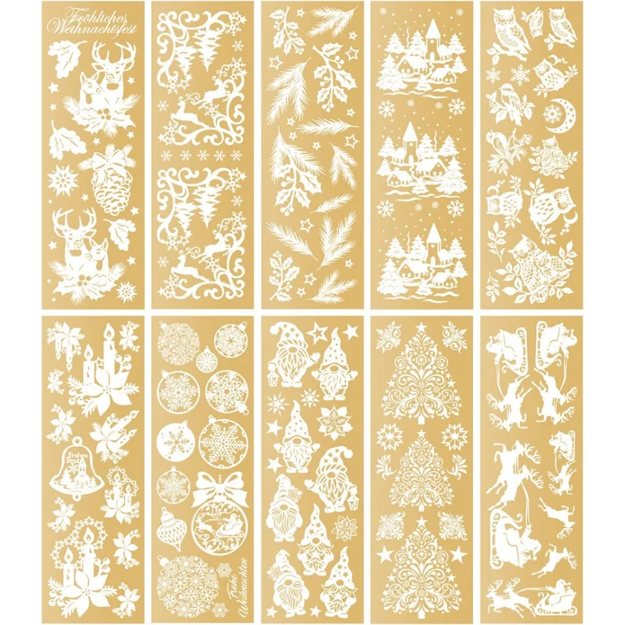 Premium-Transfers, Winter/Weihnachten 3, 10cm x 30cm, Goldfolie, 10 Bogen
