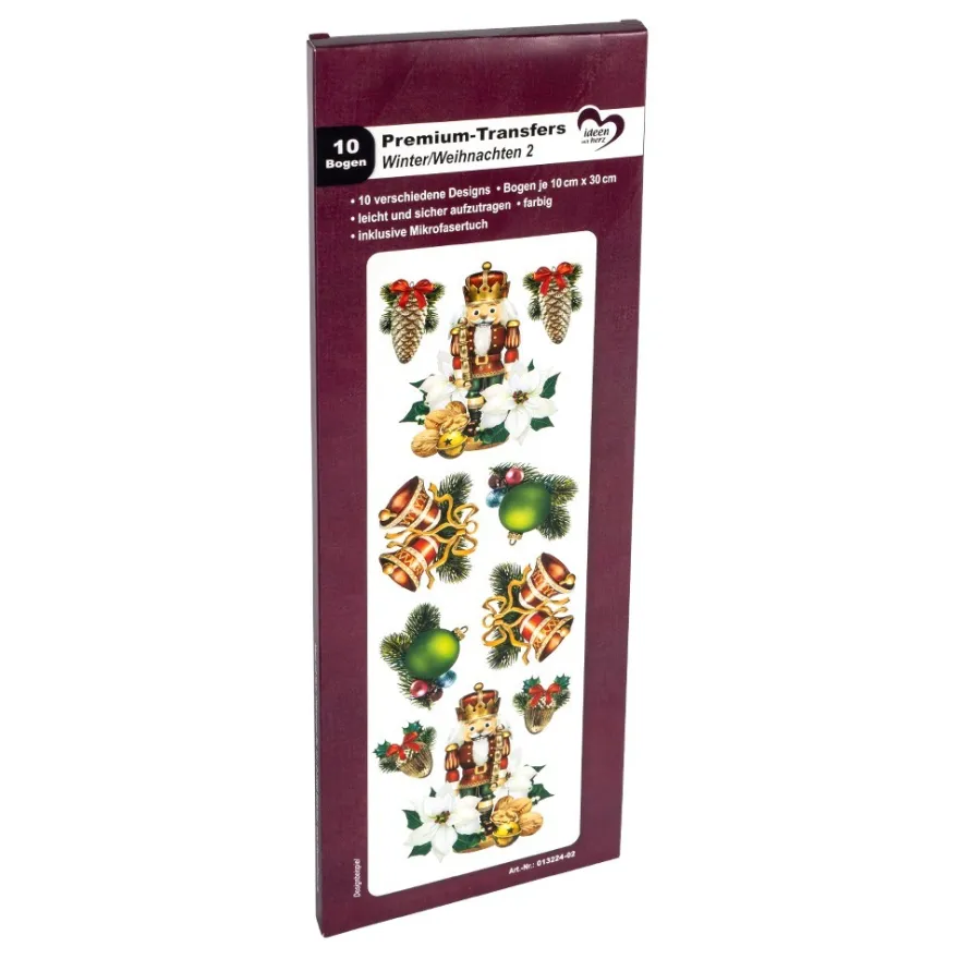Premium-Transfers, Winter/Weihnachten 2, 10cm x 30cm, 10 versch. Designs, farbig, 10 Bogen