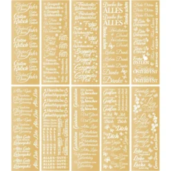 Premium-Transfers, Wünsche rund ums Jahr, 10cm x 30cm, Goldfolie, 10 Bogen