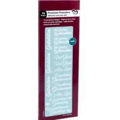 Premium-Transfers, Wünsche rund ums Jahr, 10cm x 30cm, weiß, 10 Bogen
