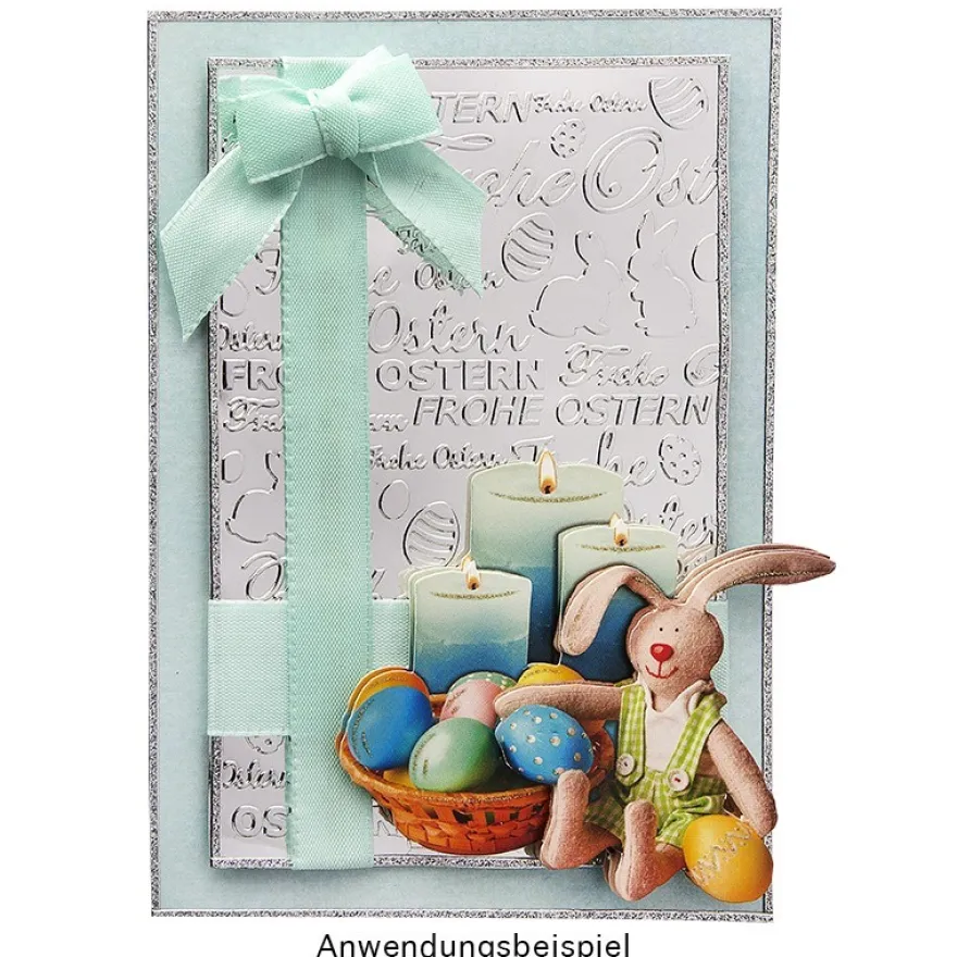 Prägeschablone, Frohe Ostern 2, 14,5cm x 9,5cm