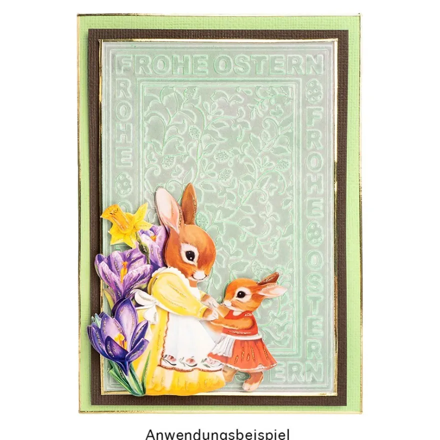 Prägeschablone, Frohe Ostern 1, 14,5cm x 9,5cm, passend für gängige Präge- & Stanzmaschinen