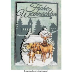 Präge- & Stanzschablone, Frohe Weihnachten, 14,4cm x 9,4cm