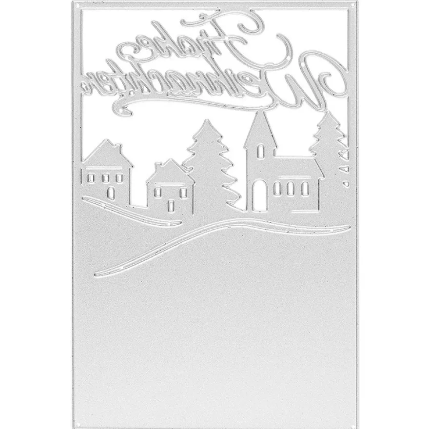 Präge- & Stanzschablone, Frohe Weihnachten, 14,4cm x 9,4cm