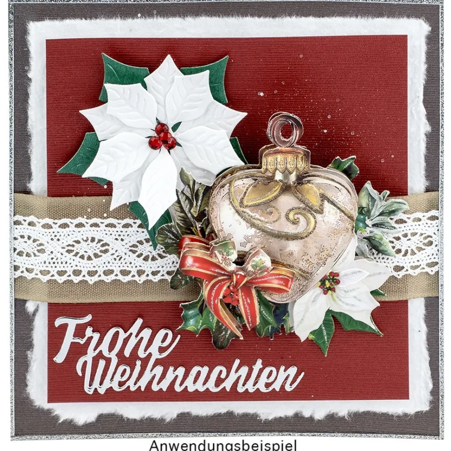 Präge-& Stanzschablonen, 3-D Weihnachtsstern, 9 Stück