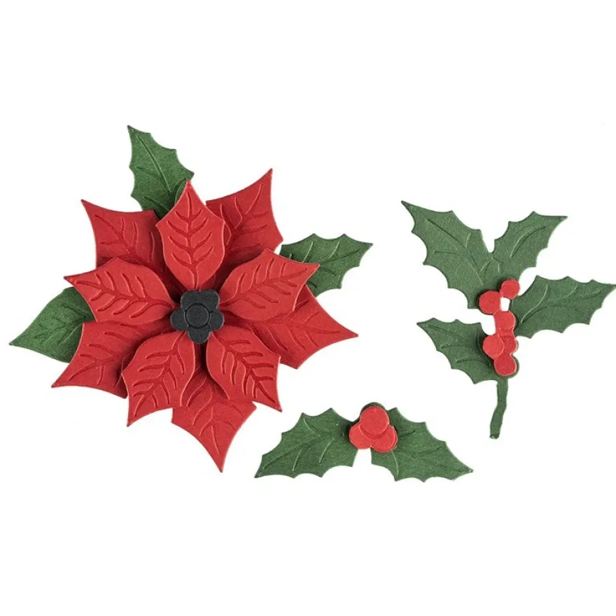 Präge-& Stanzschablonen, 3-D Weihnachtsstern, 9 Stück