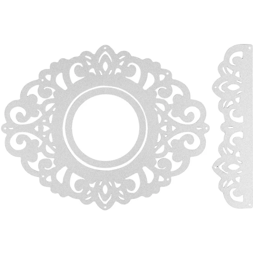 Präge-& Stanzschablonen, Zierdeckchen & Bordüre 1, 3 Stück