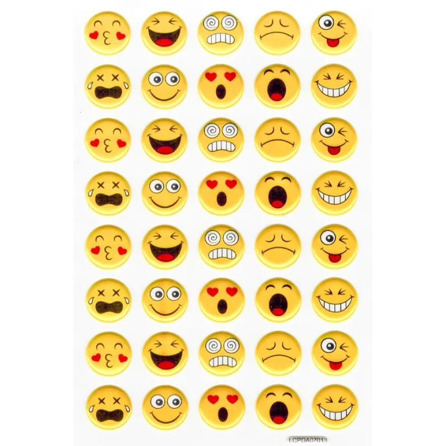 Puffy-Sticker, Emotion, Smileys, 10 x 15 cm