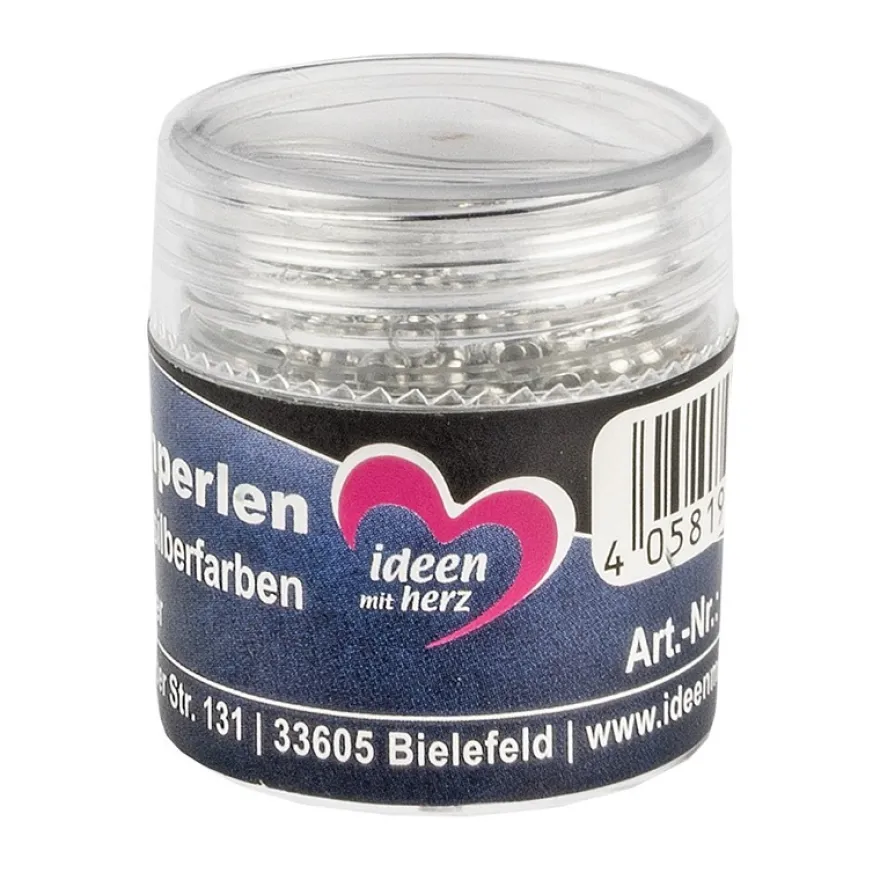 Quetschperlen, Ø 2,5mm, silberfarben, 500 Stück
