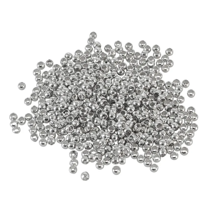 Quetschperlen, Ø 2,5mm, silberfarben, 500 Stück