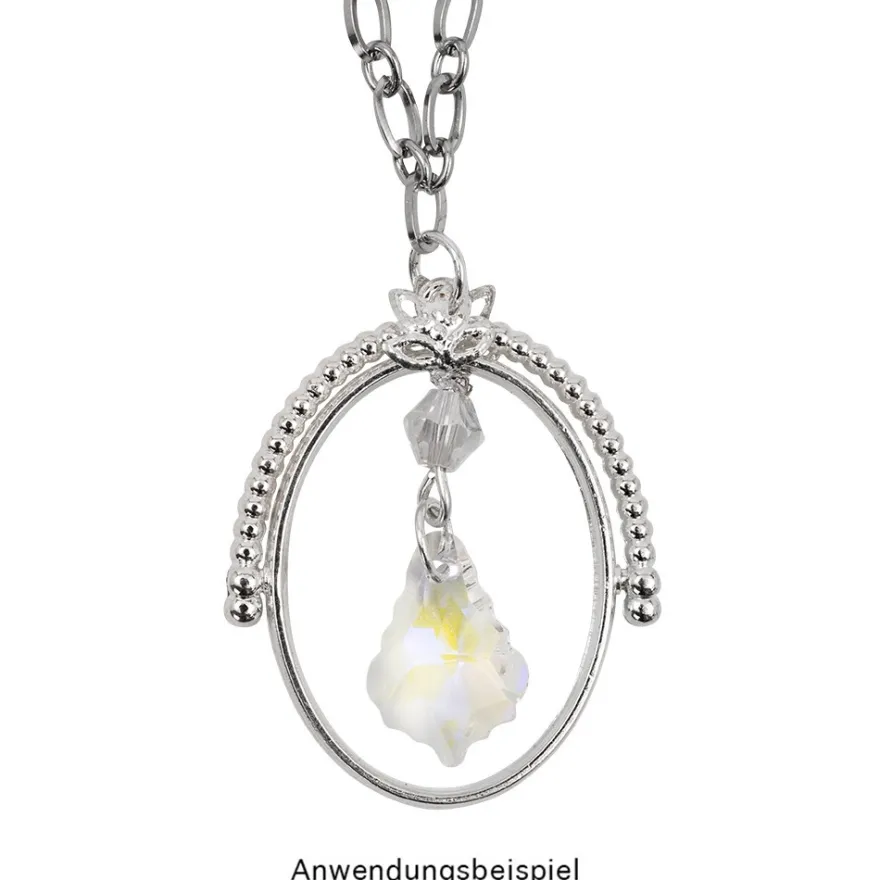 Rahmen-Anhänger, rotierend, verschiedene Designs, silber, 4 Stück