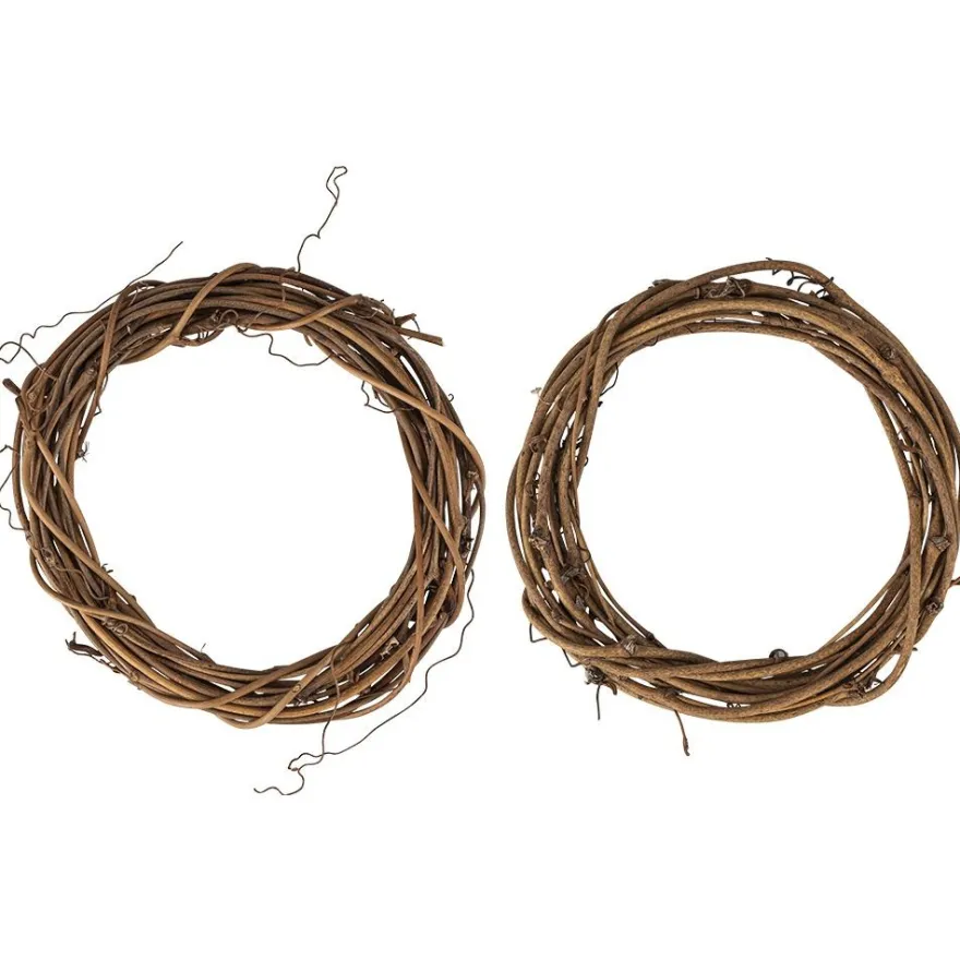 Rattan-Kränze, Ø10cm, 1,5cm stark, braun, 2 Stück