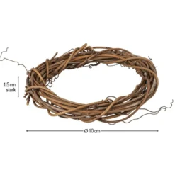 Rattan-Kränze, Ø10cm, 1,5cm stark, braun, 2 Stück