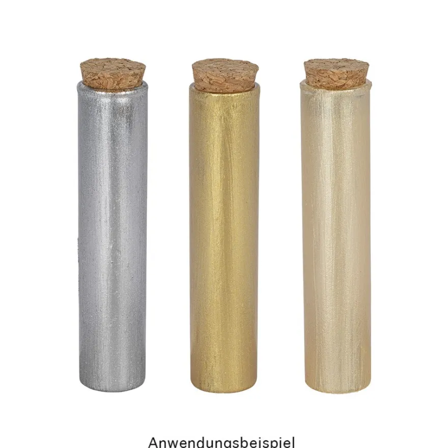 Reagenzgläser mit Korken, 10cm hoch (gemessen ohne Korken), Ø 2,2cm, 48 Stück