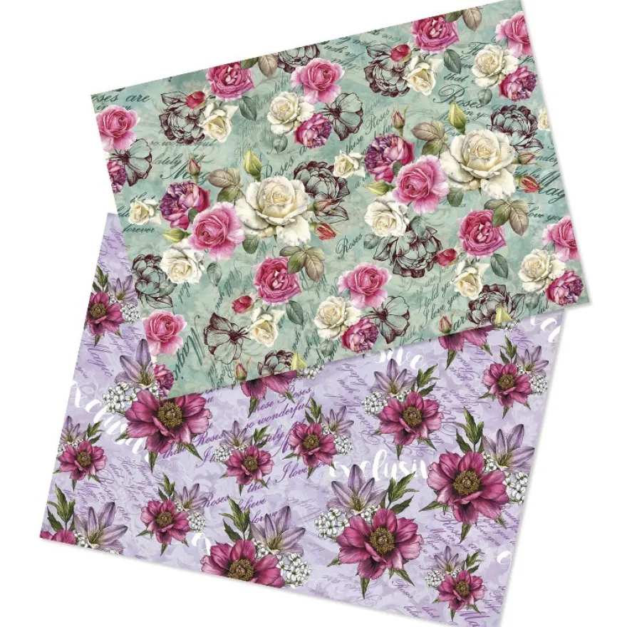 Reispapiere, Blüten 3, DIN A4, 2 Designs