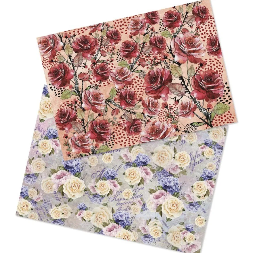 Reispapiere, Blüten 1, DIN A4, 2 Designs