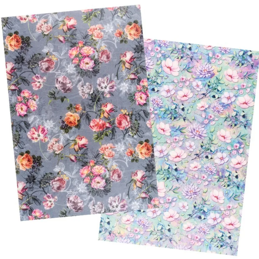 Reispapiere, Blüten 15, DIN A4, 30g/m², 2 verschiedene Designs