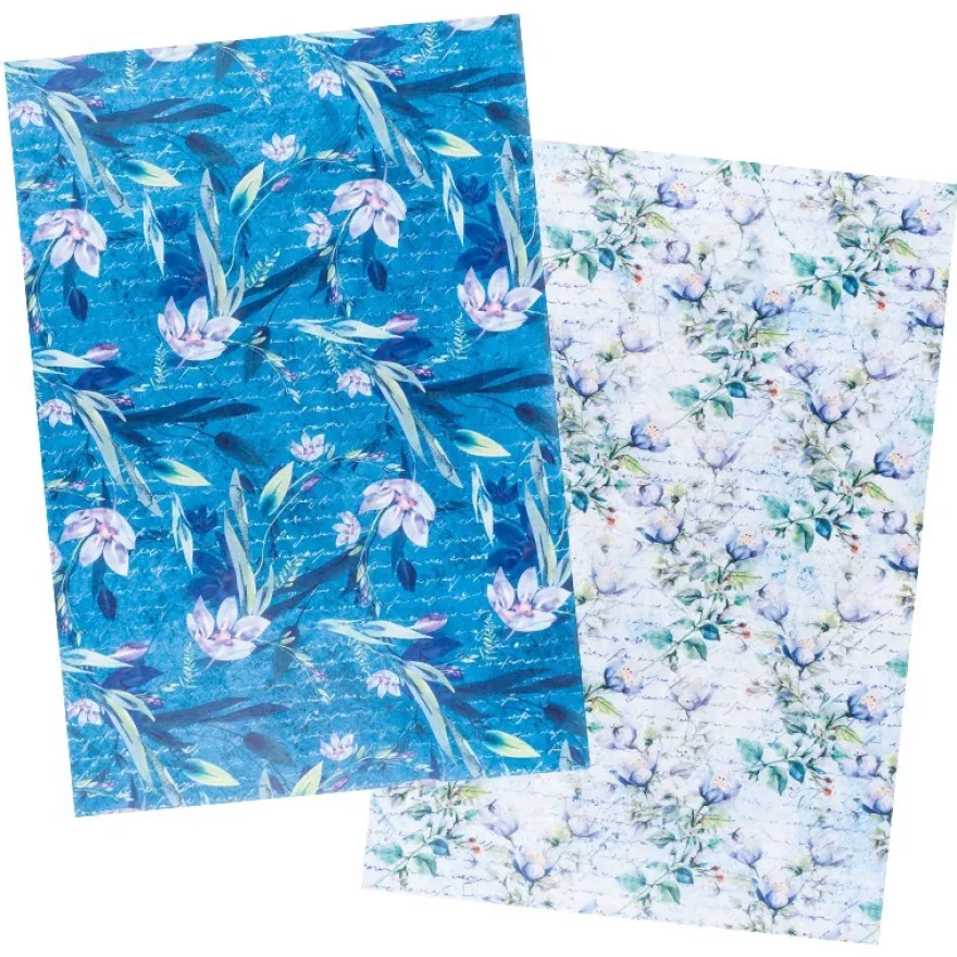 Reispapiere, Blüten 10, DIN A4, 30g/m², 2 verschiedene Designs