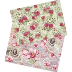 Reispapiere, Nostalgie "Blüten 3", DIN A4, 2 Designs