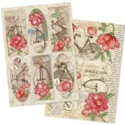 Reispapiere, Nostalgie "Blüten 7", DIN A4, 2 Designs