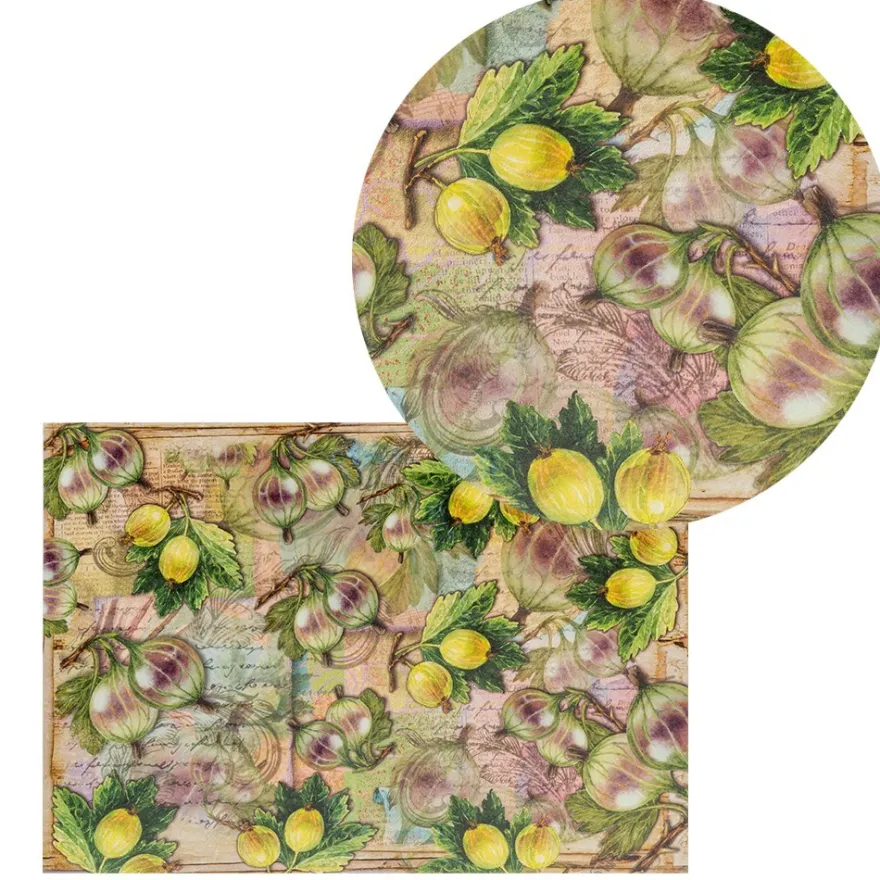 Reispapiere, Stachelbeeren & Zitronen, DIN A4, 2 Designs