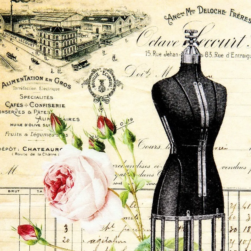 Reispapiere "Vintage 3", DIN A4, 2 Designs