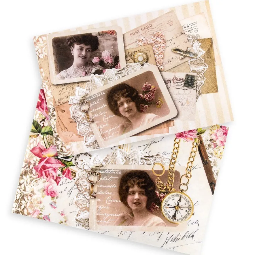 Reispapiere "Vintage 8", DIN A4, 2 Designs