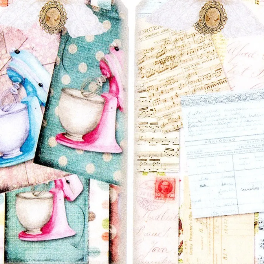 Reispapiere "Vintage 4", DIN A4, 2 Designs