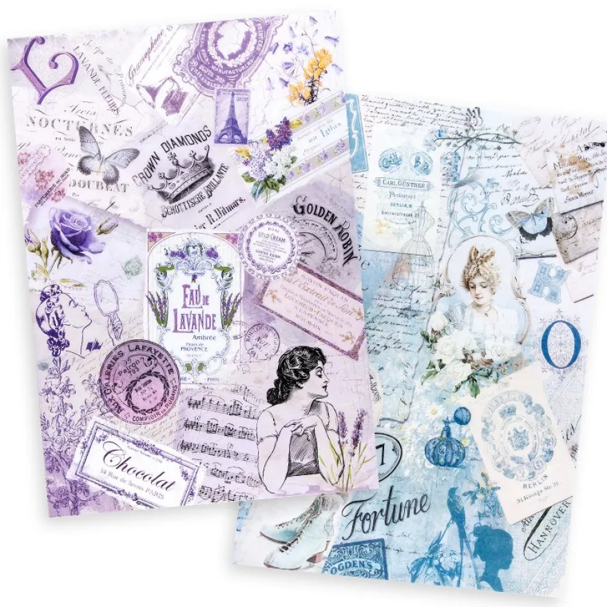 Reispapiere "Vintage 11", DIN A4, 2 Designs