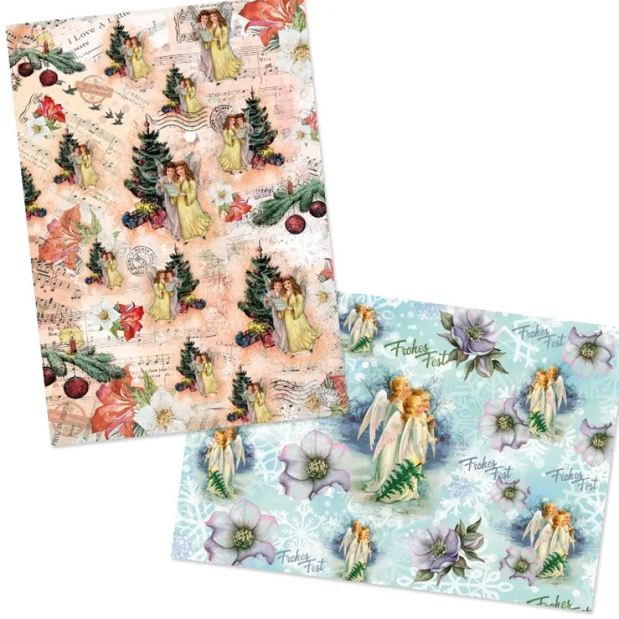 Reispapiere, Weihnachten Engel, DIN A4, 2 Designs