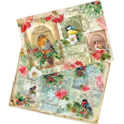 Reispapiere, Weihnachten Vögel, DIN A4, 2 Designs