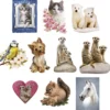 Relief-Bilder, Tiere, geprägt, 5,5-9 cm, 10er Set