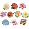 Relief-Bilder, Zauberhafte Blüten, geprägt, 6-8,5 cm, 10er Set