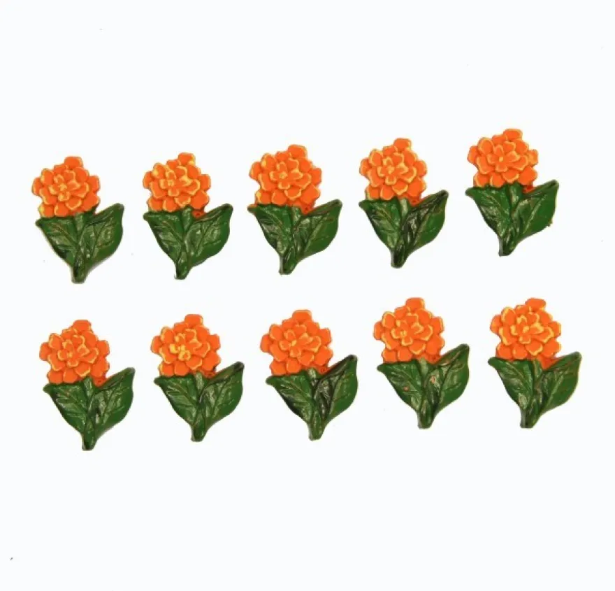 Relief-Blumen, 3 x 2 cm, 10er Set