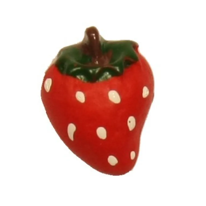 Relief-Erdbeeren, Steinharz, 2 x 1,5 cm, 10er Set
