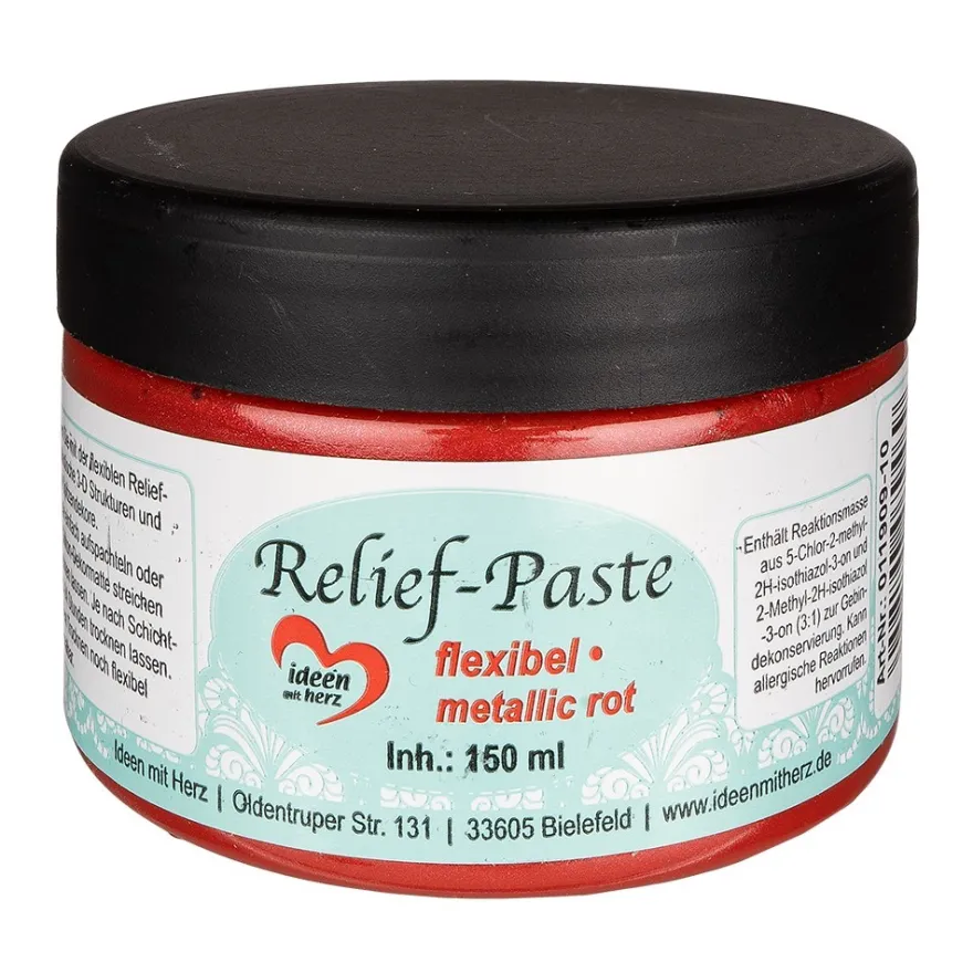 Relief-Paste, flexibel, metallic rot, 150ml