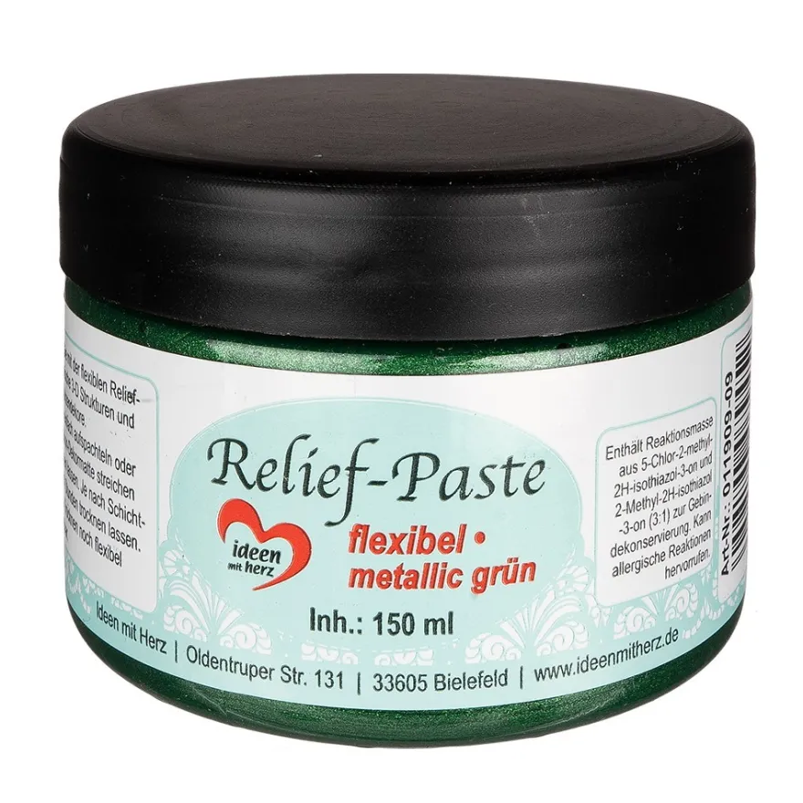 Relief-Paste, flexibel, metallic grün, 150ml