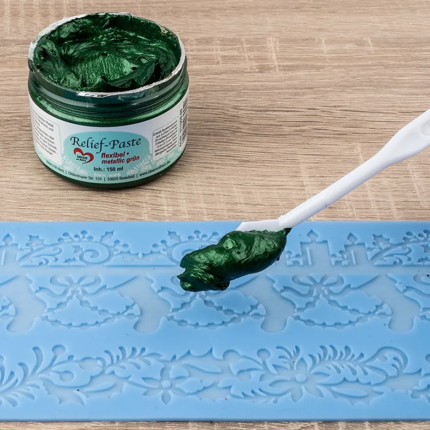 Relief-Paste, flexibel, metallic grün, 150ml