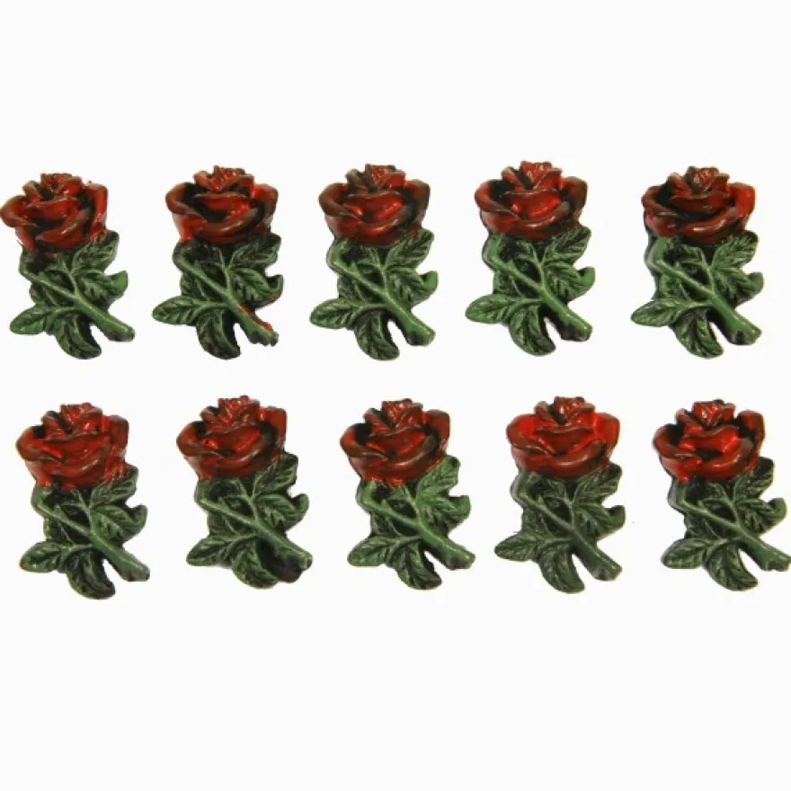 Relief-Rosen, 2,5 x 2 cm, 10er Set