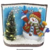 Relief-Sticker, Fröhlicher Schneemann, 18cm x 17,5cm