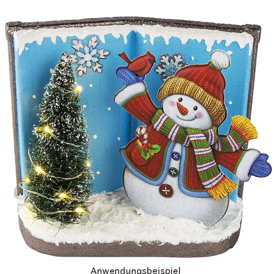 Relief-Sticker, Fröhlicher Schneemann, 18cm x 17,5cm