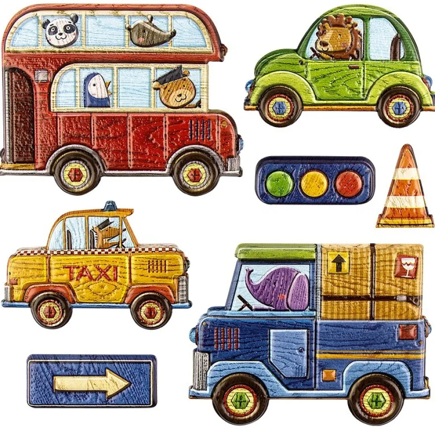Relief-Sticker in Holz-Optik, Autos, 18x17,5cm