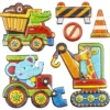 Relief-Sticker in Holz-Optik, Baustelle, 18x17,5cm