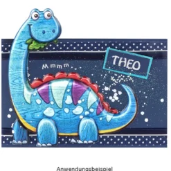 Relief-Sticker in Holz-Optik, Dinosaurier, 18x17,5cm