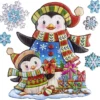 Relief-Sticker in Holzoptik, Pinguine, 18cm x 17,5cm