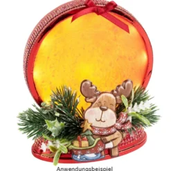 Relief-Sticker in Holzoptik, Rentiere, 18cm x 17,5cm
