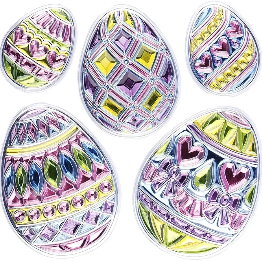 Relief-Sticker in Kristall-Optik, Ostereier 1, 18cm x 18cm